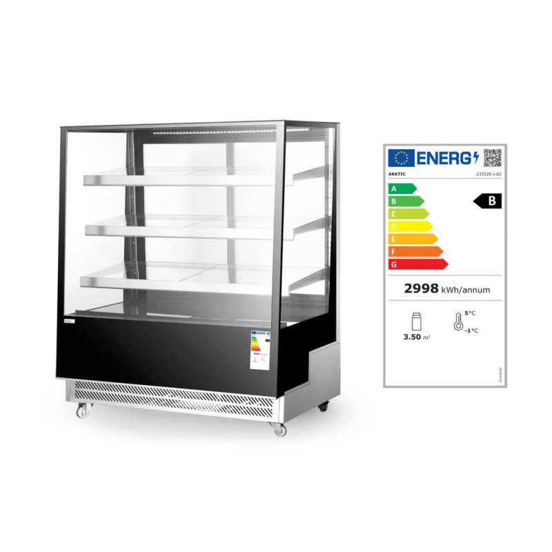 Kühlvitrine mit 3 geneigten Regalen – energieeffizient | arktic