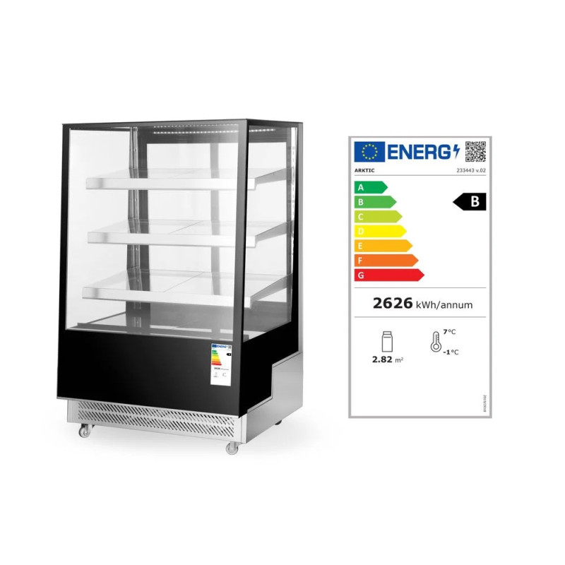 Kühlvitrine mit 3 geneigten Regalen – 500L Volumen | arktic