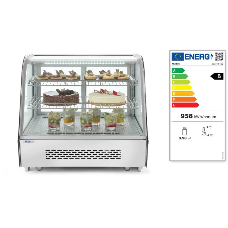 Aufsatz-Kühlvitrine 120L – präzise Kühlung 0-6°C | arktic
