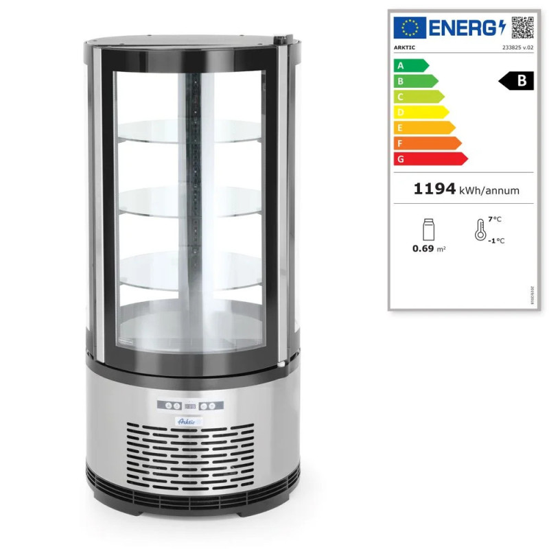 Vitrine pâtisserie ronde réfrigérée 100L – arktic