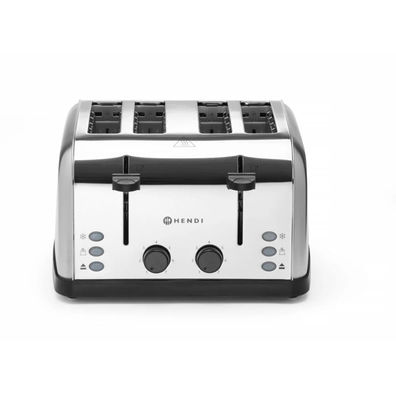 Toaster 4-fach mit extrabreiten Schlitzen – hendi 295x335x180mm