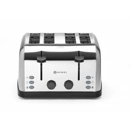 Toaster 4-fach mit extrabreiten Schlitzen – hendi 295x335x180mm
