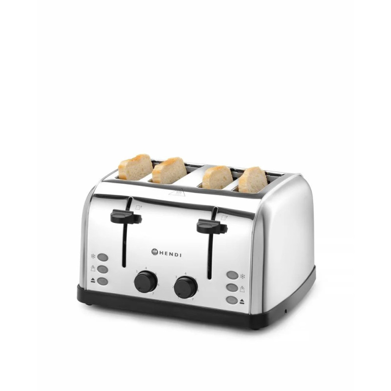 Toaster 4-fach mit extrabreiten Schlitzen – hendi 295x335x180mm