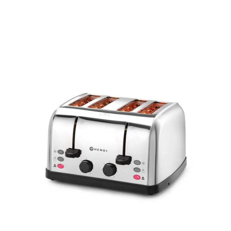 Toaster 4-fach mit extrabreiten Schlitzen – hendi 295x335x180mm