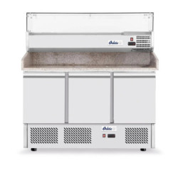 Saladette pizza 3 portes réfrigérée – inox 140x70 cm | arktic