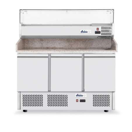 Saladette pizza 3 portes réfrigérée – inox 140x70 cm | arktic