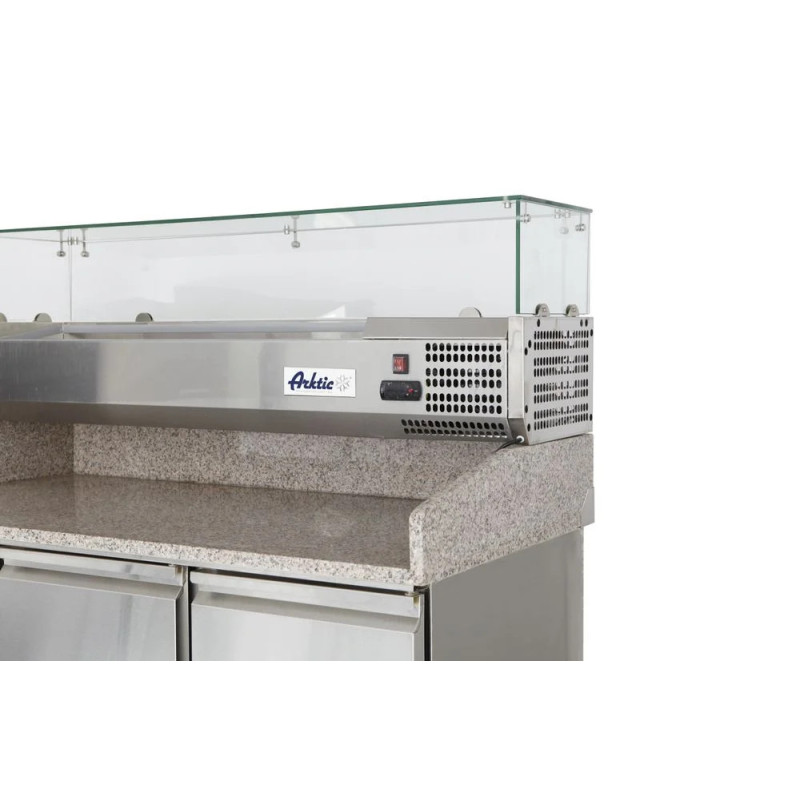 Saladette pizza 3 portes réfrigérée – inox 140x70 cm | arktic