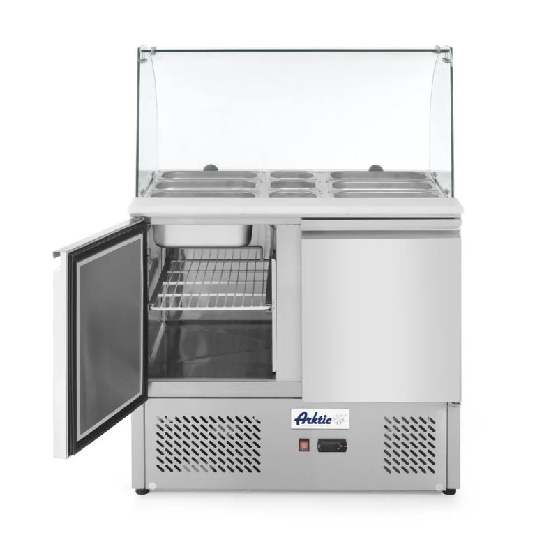 Two Door Salad Counter 300L with Glass Display | arktic