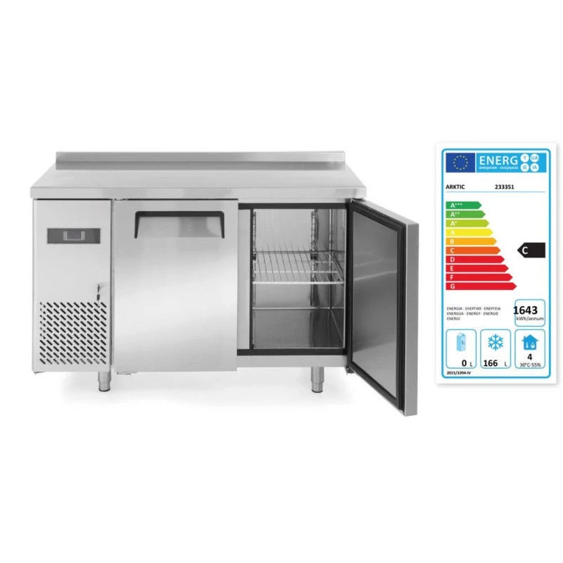 Tiefkühltisch zweitürig 220L – Edelstahl, 166L Volumen | arktic