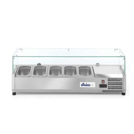 Vitrine réfrigérée statique GN 1/4 – arktic 1205x335x460 mm