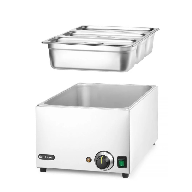 Bain-Marie Set mit 3 GN 1/3 Behältern – energiesparend | hendi