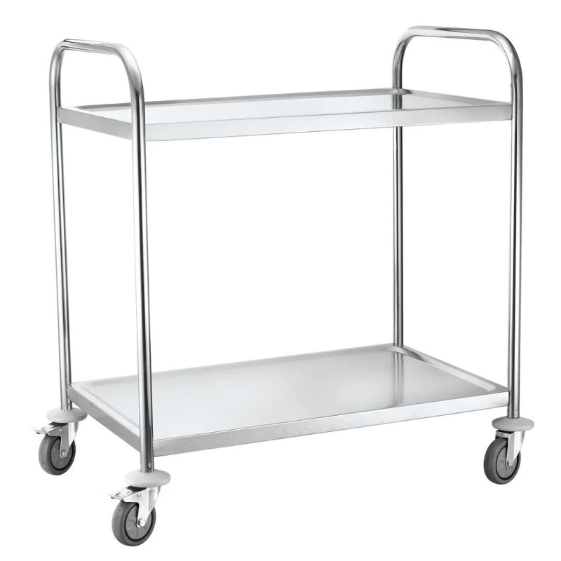 Serving Trolley – Stainless Steel, Quiet Shelves | hendi