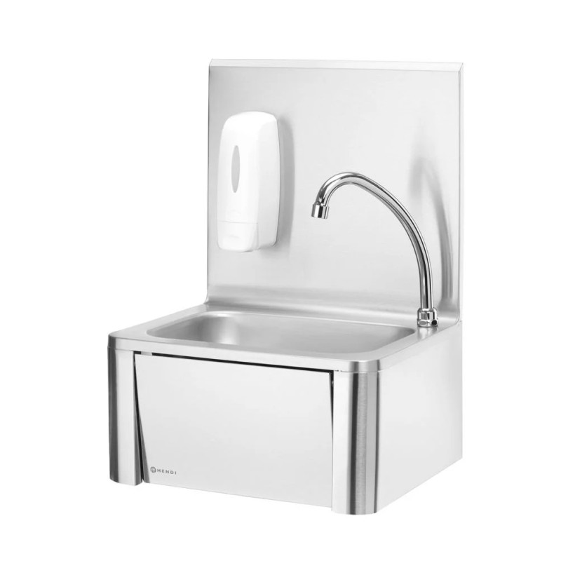 Kitchen Sink with Knee-Operated Faucet 400x330x600 mm | hendi