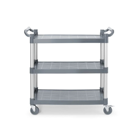 3-shelf polypropylene service cart – durable & mobile | amerbox