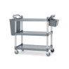 3-shelf polypropylene service cart – durable & mobile | amerbox