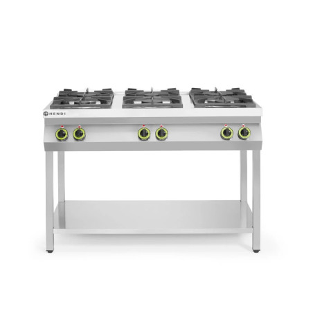 Gasherd 6 Kochfelder 28,5 kW – offener Unterbau | hendi