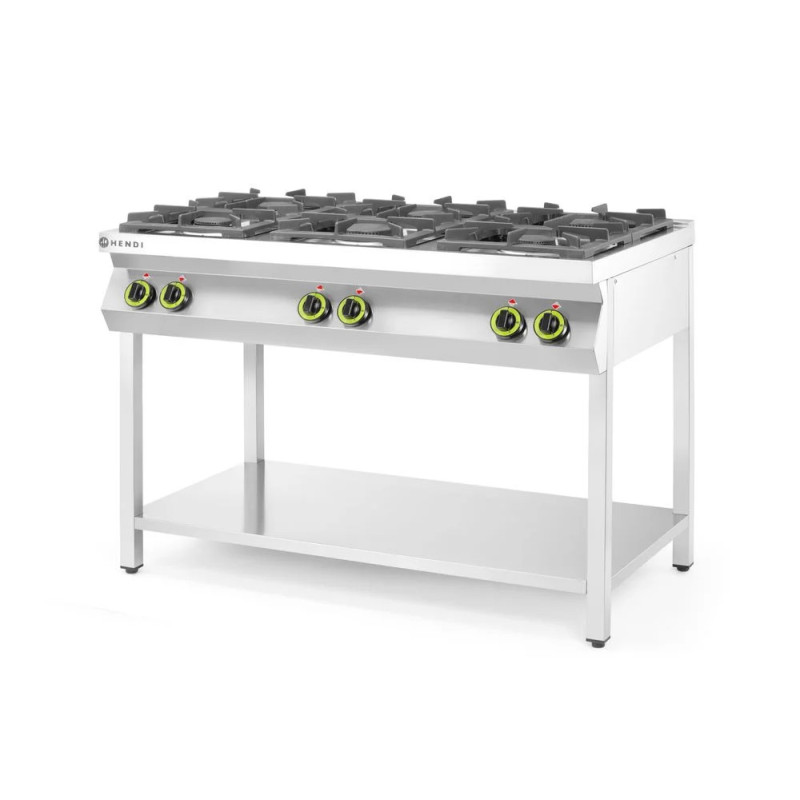 Gas Cooker 6-Burner Open Stand – High Power | hendi
