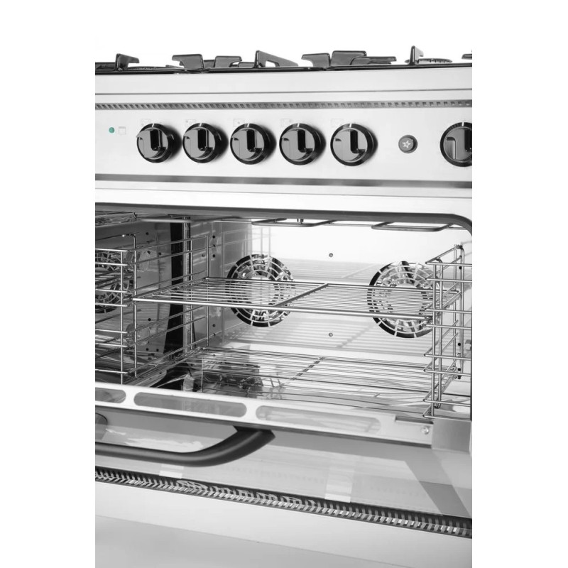Cuisinière à gaz 5 feux avec four électrique – hendi