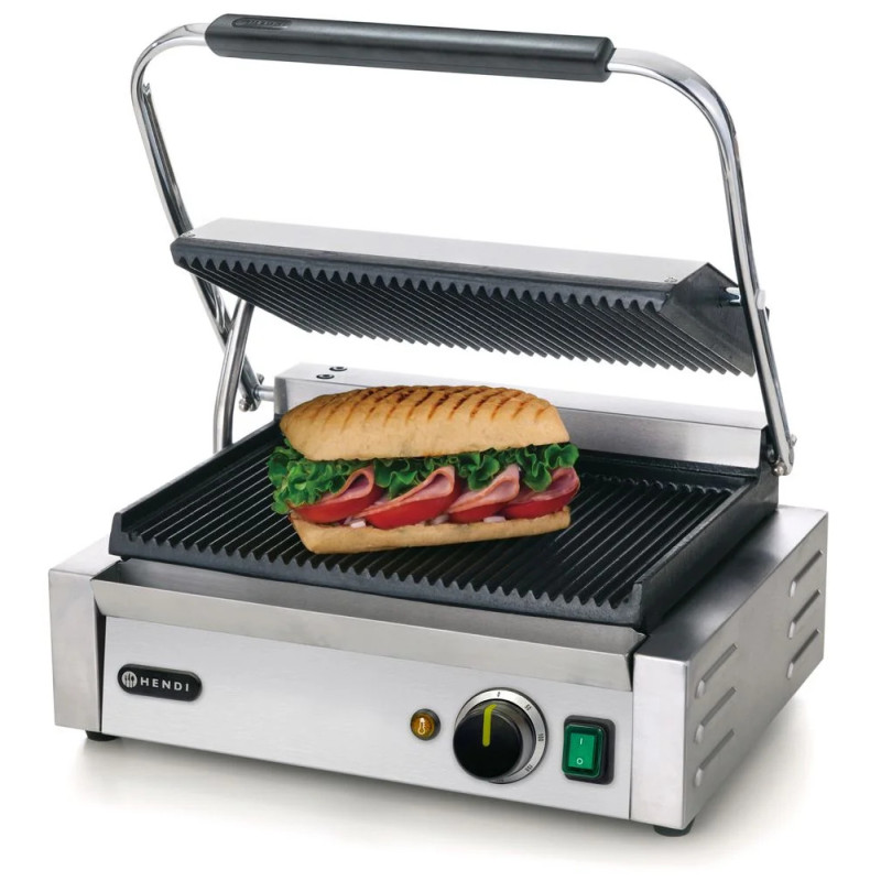 Kontaktgrill Panini – 2200W Gusseisen Grillplatten | hendi