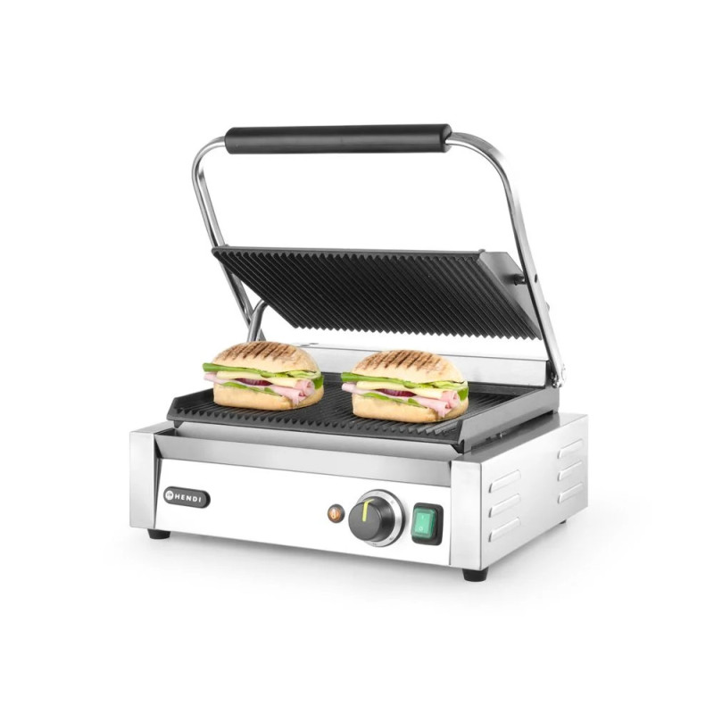 Kontaktgrill Panini – 2200W Gusseisen Grillplatten | hendi