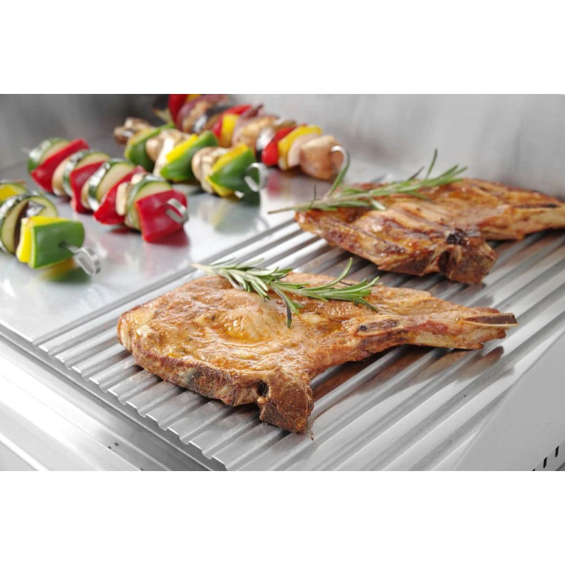Grillplatte mit glatter & gerillter Fläche – hendi 435x550 mm
