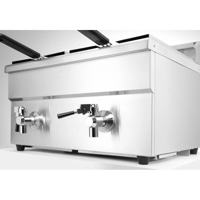 Friteuse à induction 2 x 8 L avec robinet de vidange | hendi