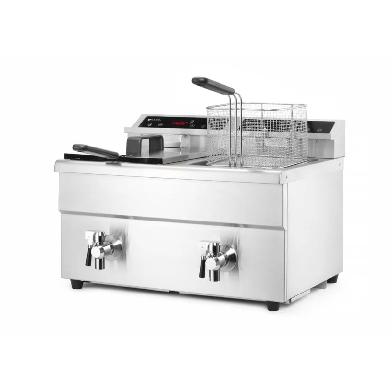 Friteuse à induction 2 x 8 L avec robinet de vidange | hendi