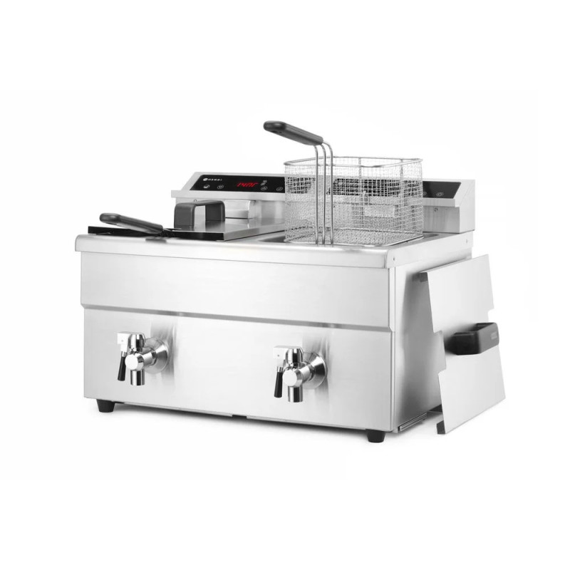 Friteuse à induction 2 x 8 L avec robinet de vidange | hendi