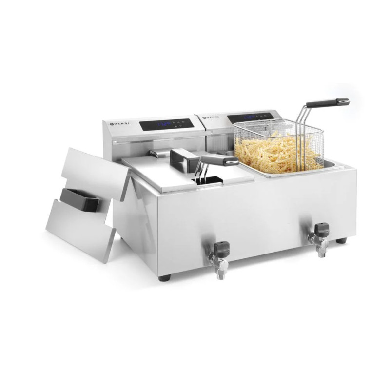 Deep Fryer 2x8L Digital Drain Tap – hendi 207376
