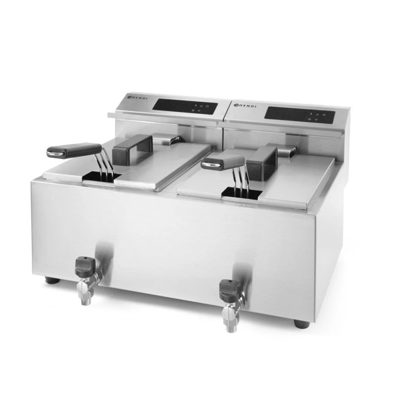 Deep Fryer 2x8L Digital Drain Tap – hendi 207376
