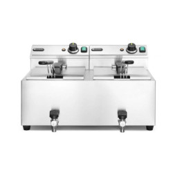 Fritteuse Profi Line 2×8 l mit Ablasshahn – hendi