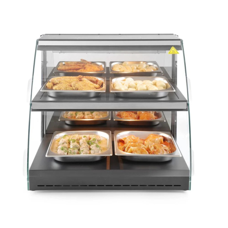 Warmhaltevitrine mit Quarzheizung, 2 Regalböden | hendi
