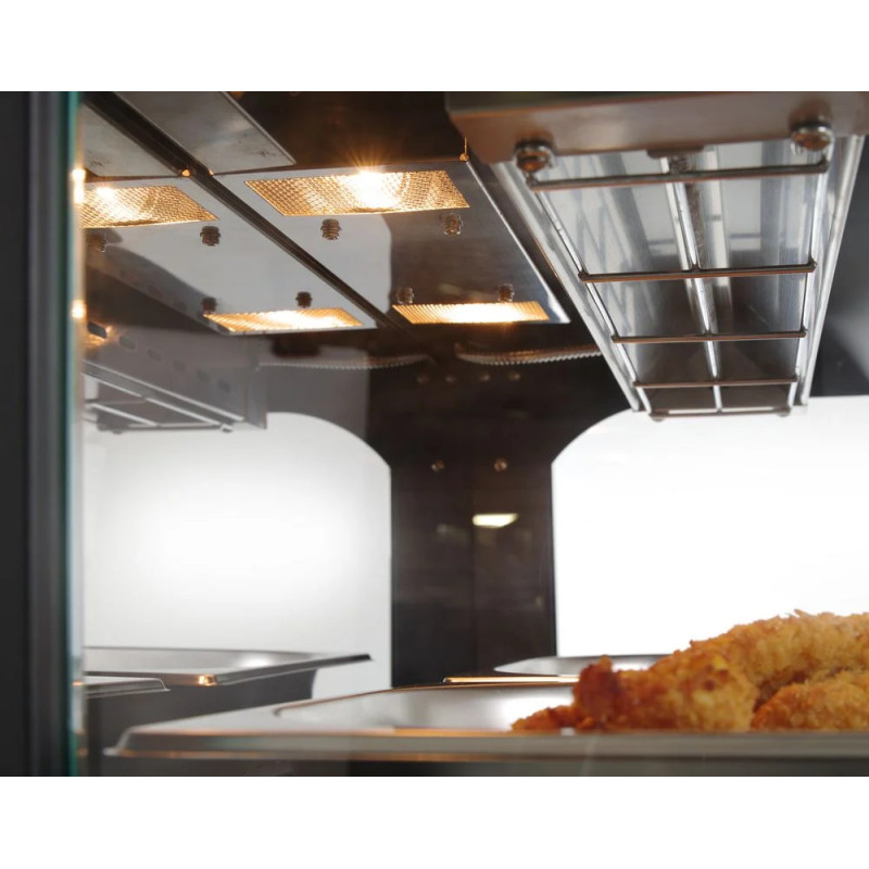 Vitrine chauffante deux niveaux inox – hendI | 650x485x630 mm