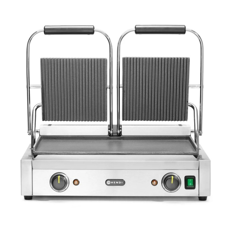 Grill de contact double puissant – hendi 263808 | 570x375 mm
