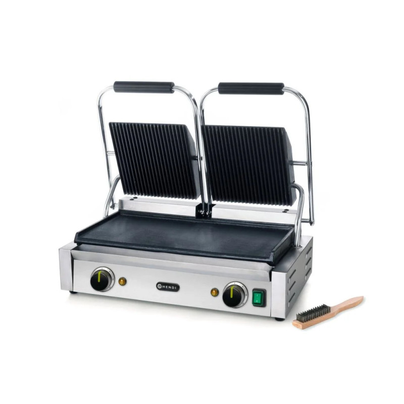 Grill de contact double puissant – hendi 263808 | 570x375 mm