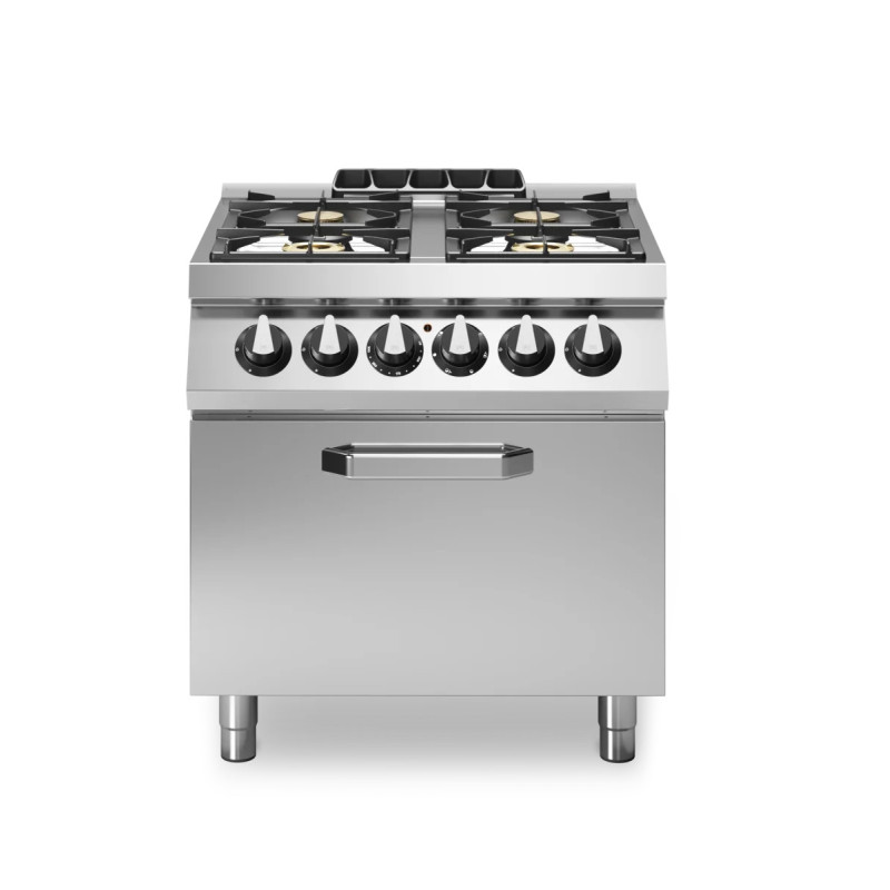 Fourneau gaz 4 brûleurs avec four électrique 800mm | modular