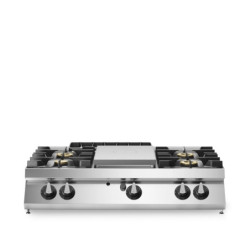 Gas-Kochplatte 4 Brenner 1200x730 mm – robust | modular