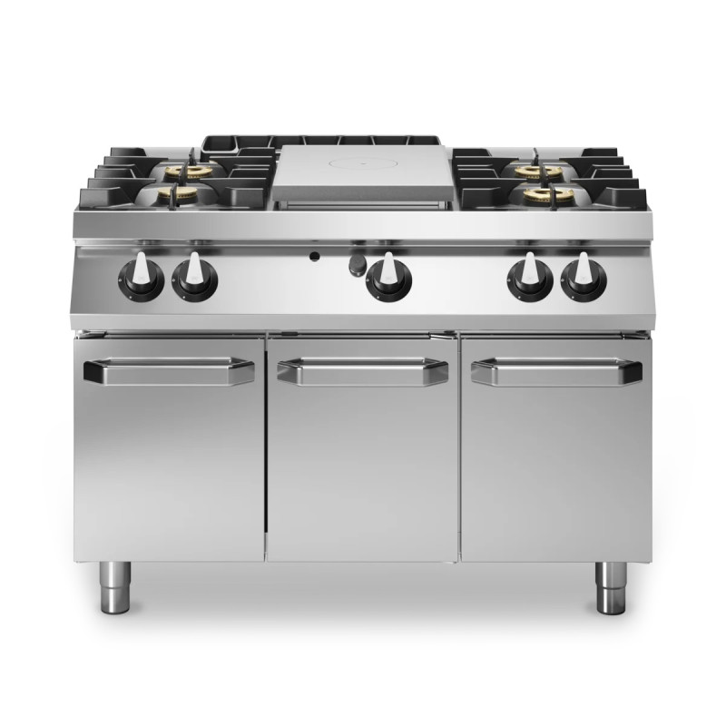 Gas-Kochfeld 4 Brenner mit Edelstahlplatte – modular 700