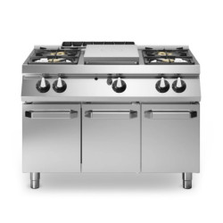 Gas-Kochfeld 4 Brenner mit emailliertem Becken – modular 700