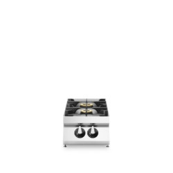 Fourneau gaz 2 brûleurs inox 400x900 mm | modular