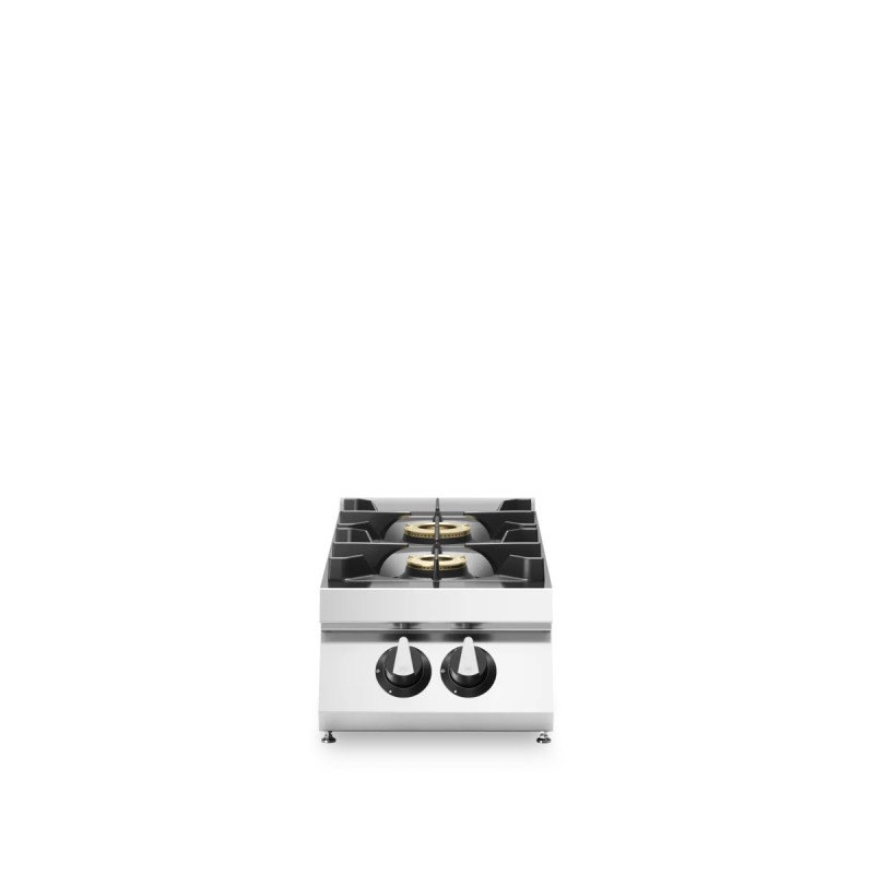 Fourneau gaz 2 brûleurs inox 400x900 mm | modular