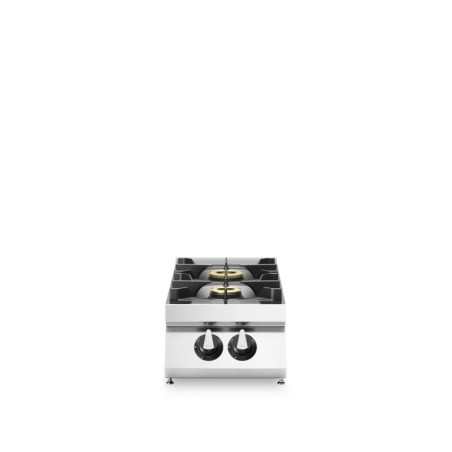 Fourneau gaz 2 brûleurs inox 400x900 mm | modular