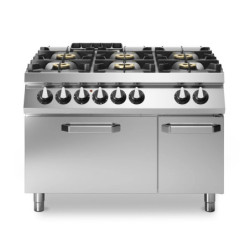Fourneau gaz 6 brûleurs avec four statique 120x90 | modular