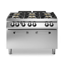 Fourneau gaz 6 brûleurs plan inox 1200x900 MODULAR