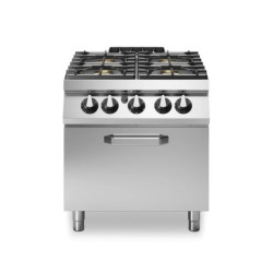 Fourneau professionnel gaz 4 feux avec four –