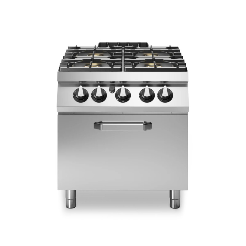 Fourneau professionnel gaz 4 feux avec four –