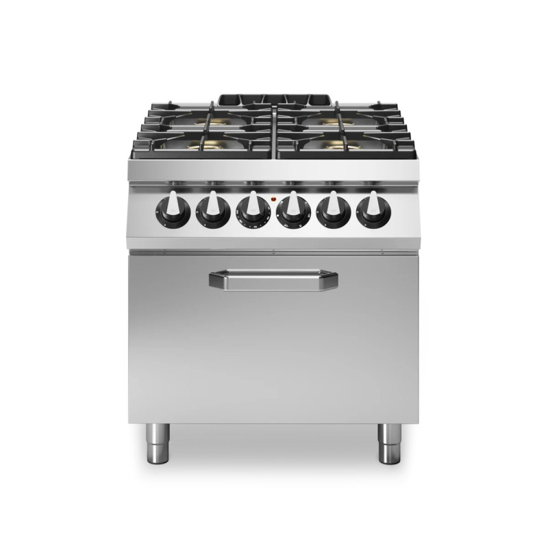 Fourneau gaz 4 brûleurs avec four convection 80x90cm | modular