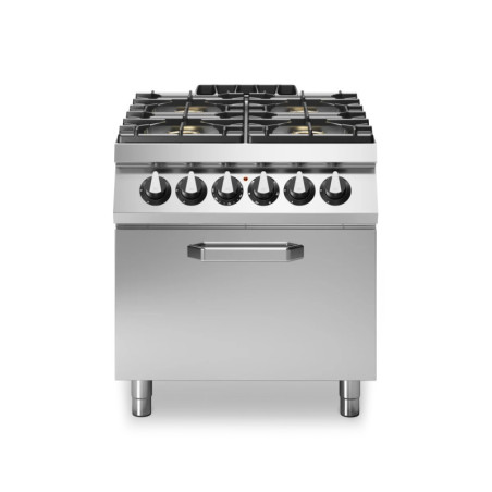 Fourneau gaz 4 brûleurs avec four convection 80x90cm | modular