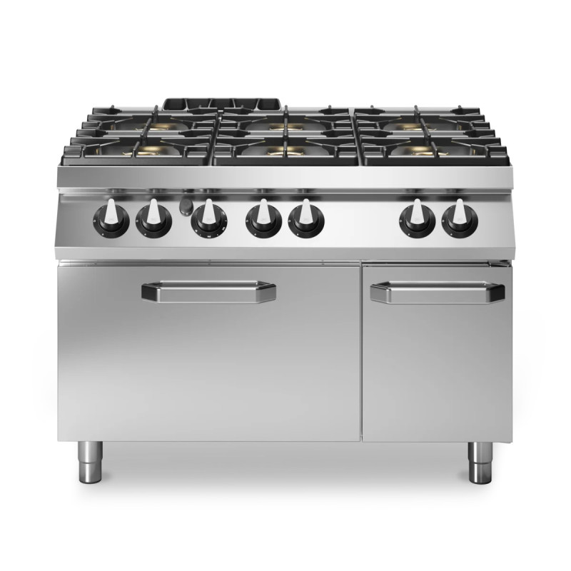 Fourneau gaz 6 brûleurs bac émaillé 120x90 cm | modular