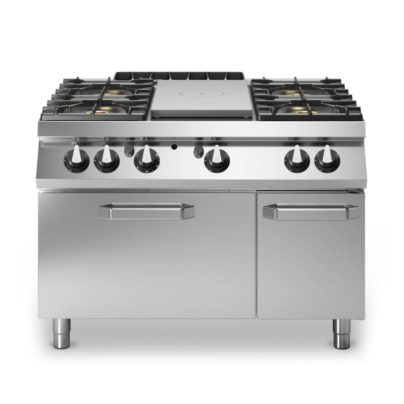 Gas-Kochfeld 4 Brenner mit emaillierter Wanne – modular